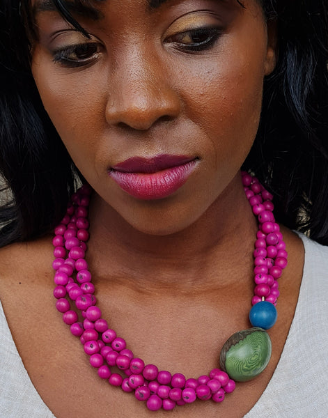 Twisted Acai Necklace - Berries - Pretty Pink Jewellery