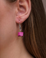 Pink Cubo Tagua Earrings - Pretty Pink Jewellery