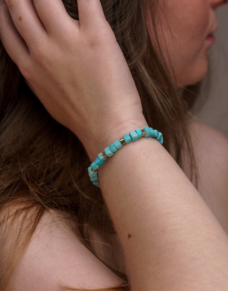 Blue Friendship Tagua Bracelet - Pretty Pink Jewellery