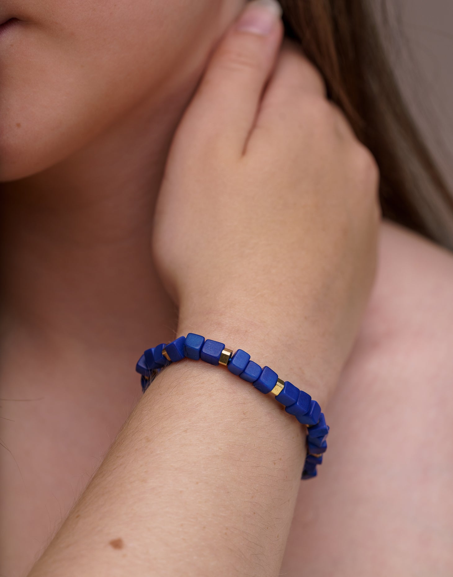Cobalt Blue Friendship Tagua Bracelet - Pretty Pink Jewellery