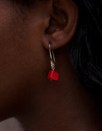 Cubo Tagua Earrings - Pretty Pink Jewellery