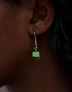 Lime Green Cubo Tagua Earrings - Pretty Pink Jewellery