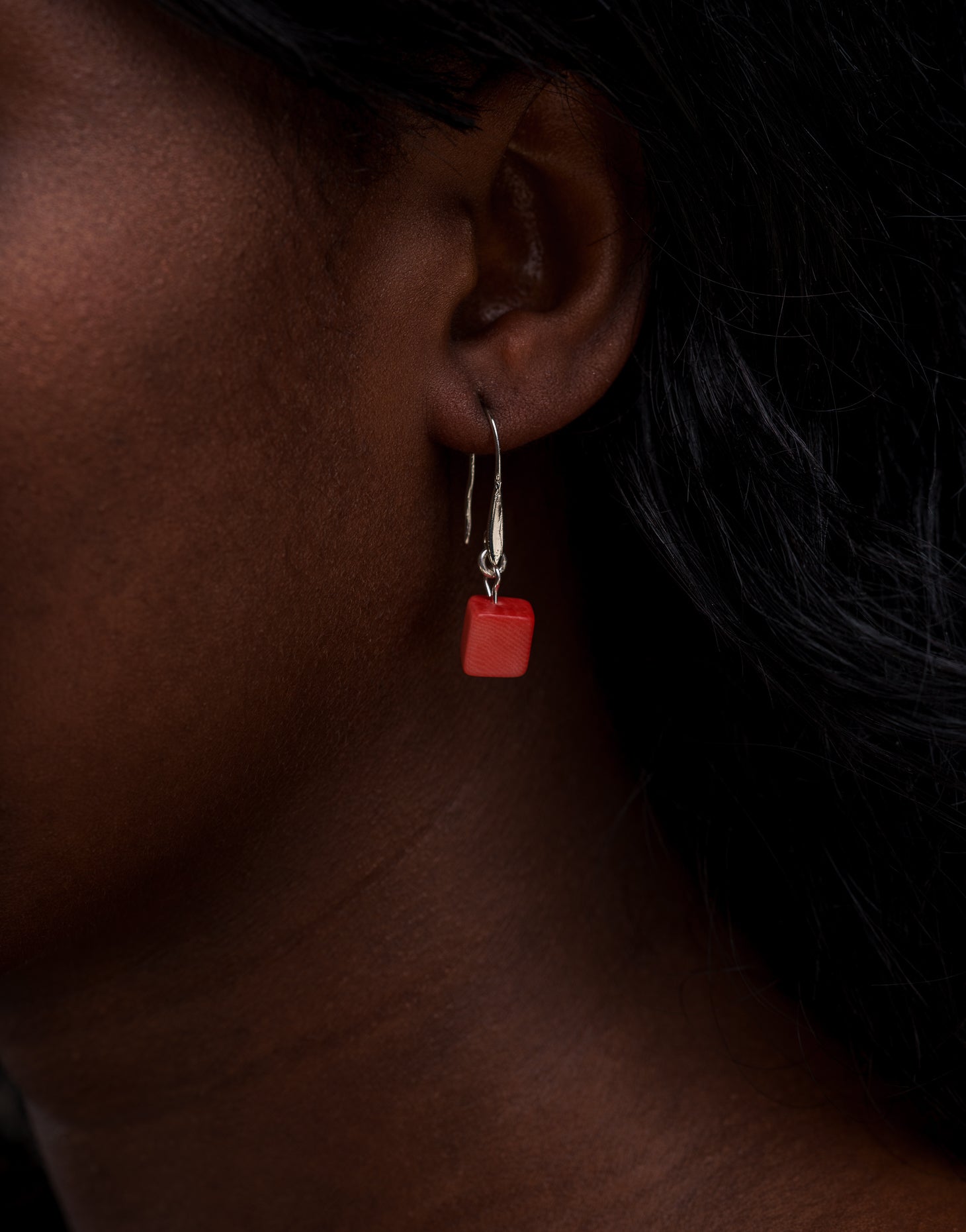 Cubo Tagua Earrings - Pretty Pink Jewellery