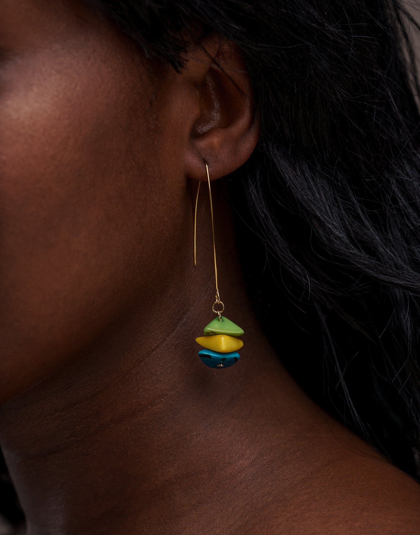 Tapajos Tagua Drop Earrings - Brazil - Pretty Pink Jewellery