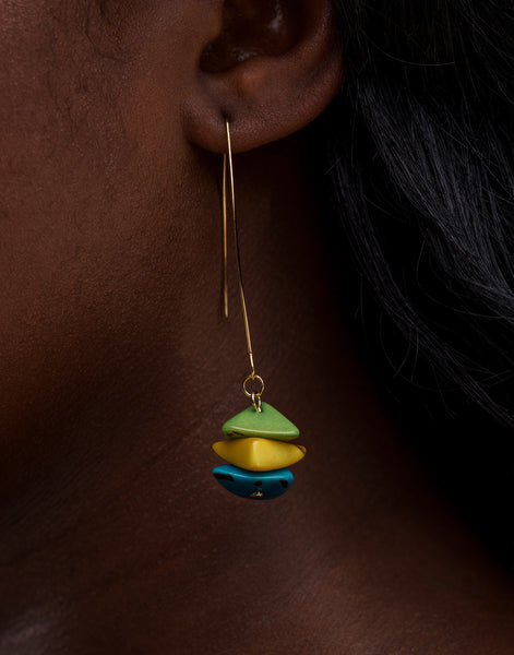 Tapajos Tagua Drop Earrings - Brazil - Pretty Pink Jewellery