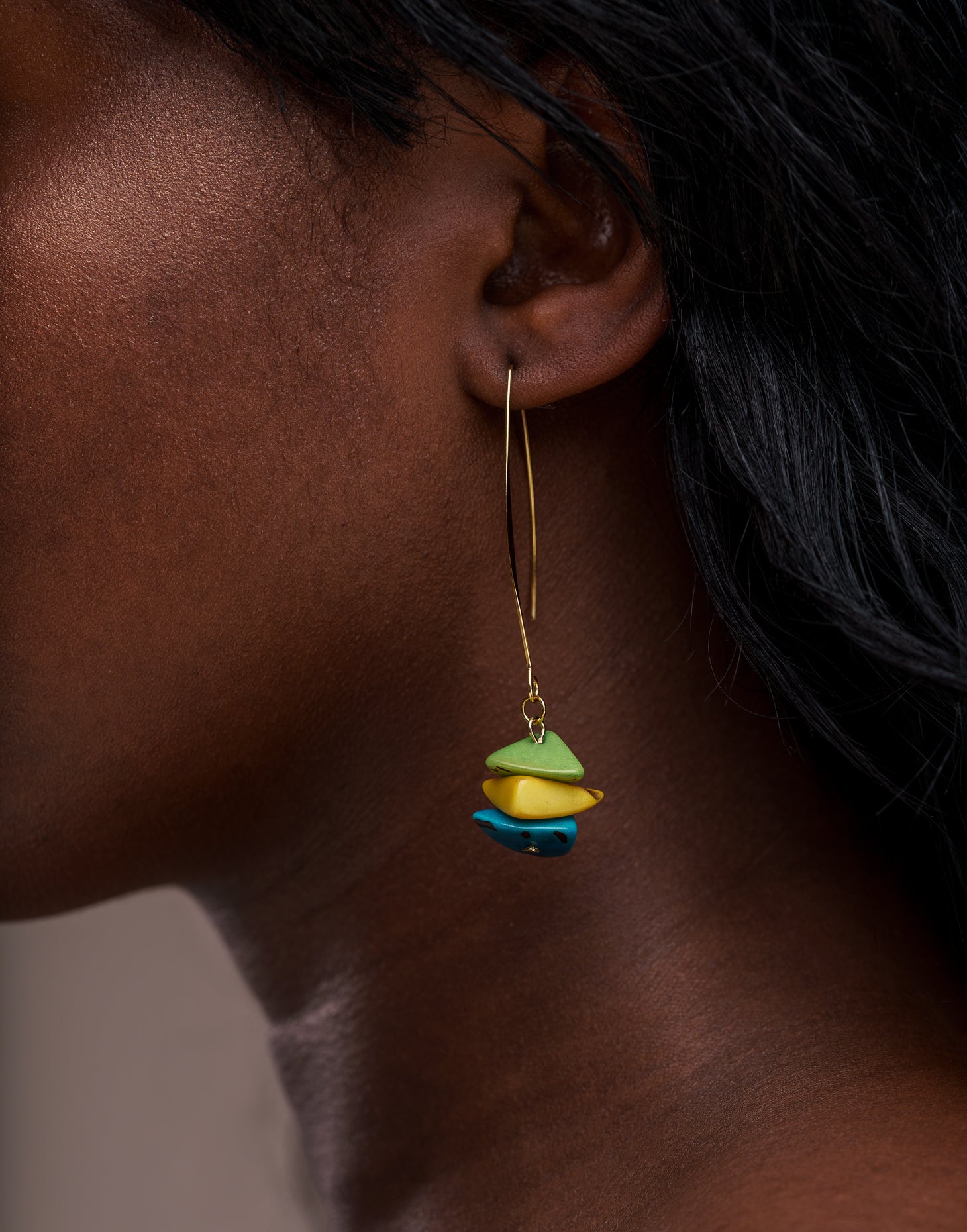 Tapajos Tagua Drop Earrings - Brazil - Pretty Pink Jewellery