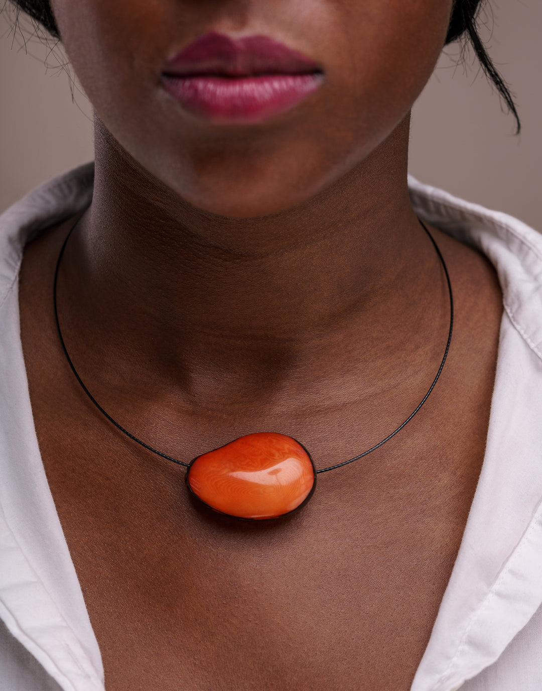 Flattened Seed Wire Necklace - Pretty Pink Jewellery