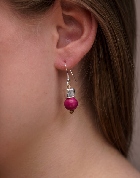 Frosted Berry Acai Berry Earrings - Warm Colours - Pretty Pink Jewellery