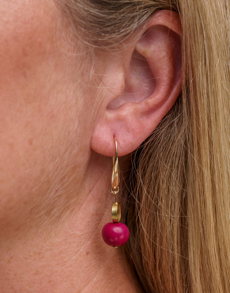 Raspberry Ana Acai Earrings - Pretty Pink Jewellery