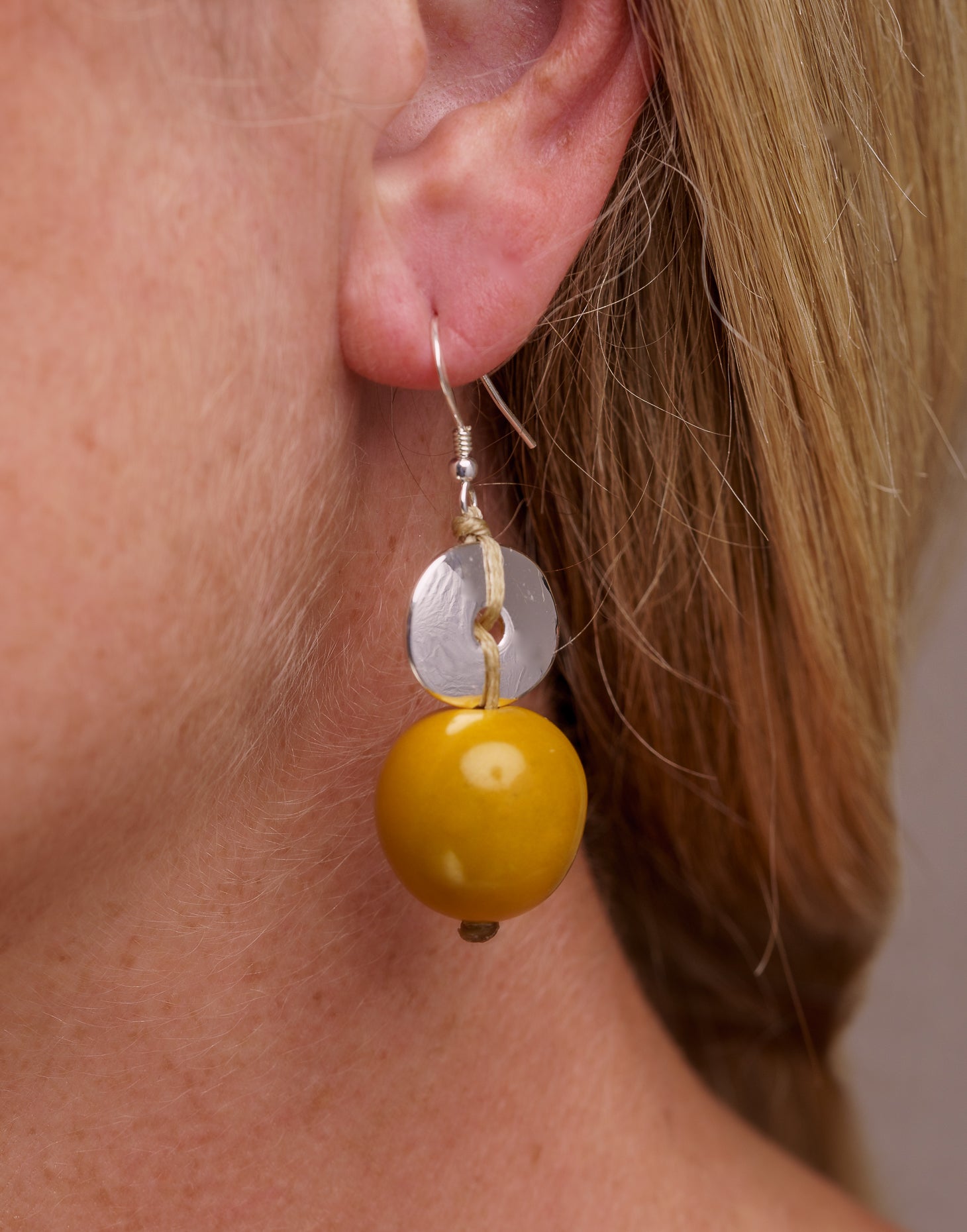 Yellow Baiana Bombona Earrings - Pretty Pink Jewellery