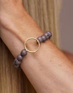 Argola Brass Acai Bracelet - Grey - Pretty Pink Jewellery