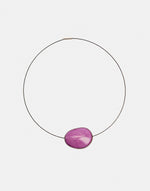 Flattened Seed Wire Necklace - Pretty Pink Jewellery