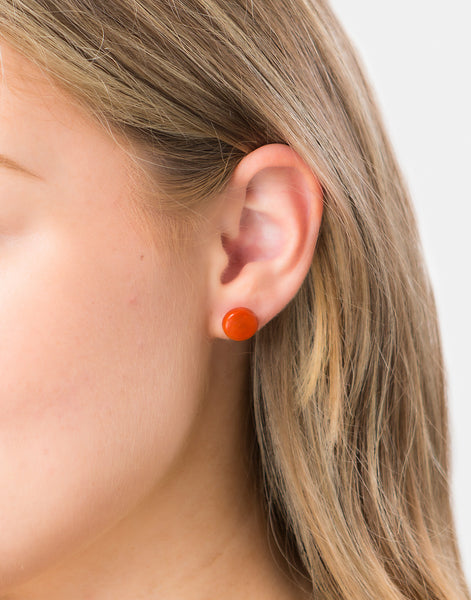 Orange Confetti Tagua Studs Earrings - Pretty Pink Jewellery