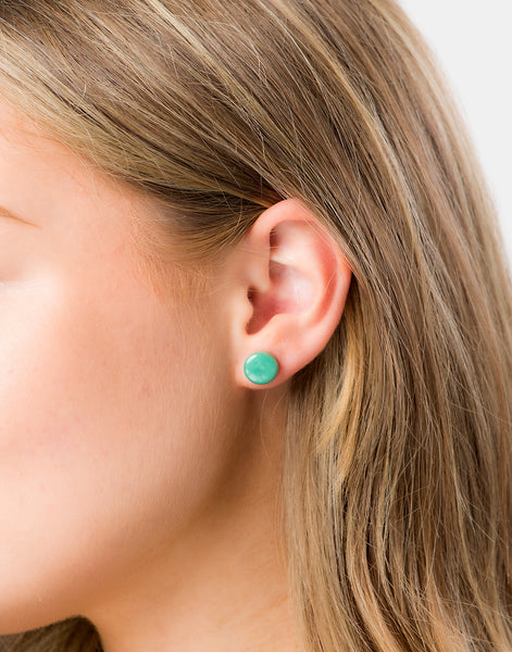 Aqua Confetti Tagua Studs Earrings - Pretty Pink Jewellery