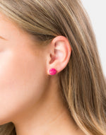 Fuchsia Confetti Tagua Studs Earrings - Pretty Pink Jewellery