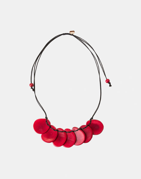 Bogota Tagua Slices Adjustable Necklace - Pretty Pink Jewellery