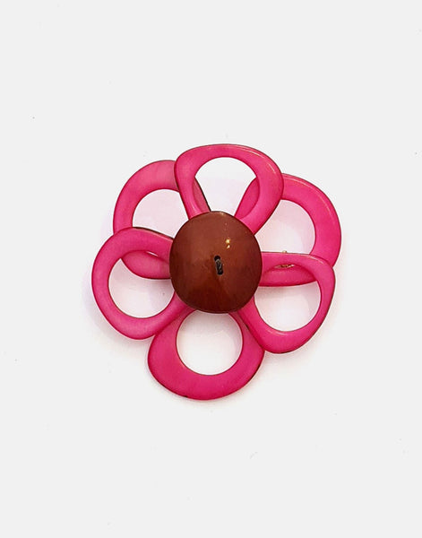 Pink Flower Brooch - Pretty Pink Jewellery