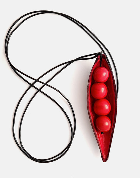 Red Canoinha Pod Adjustable Necklace - Pretty Pink Jewellery