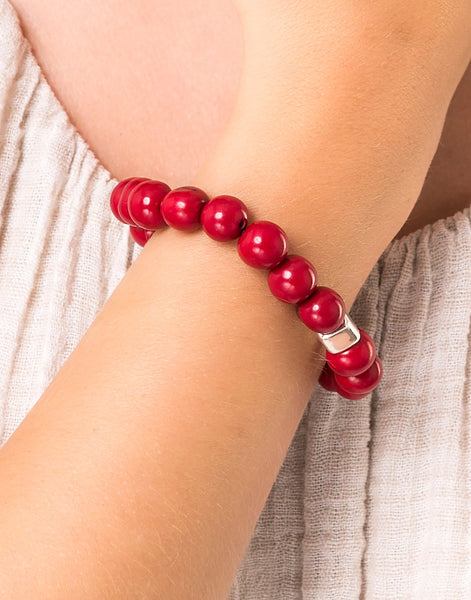Red Acai Berry Bracelets - Warm Colours - Pretty Pink Jewellery