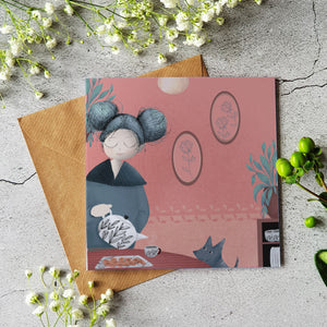 Tea for two greeting card - Blank inside - Pretty Pink Jewellery