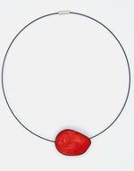 Red Flattened Seed Wire Necklace - Pretty Pink Jewellery