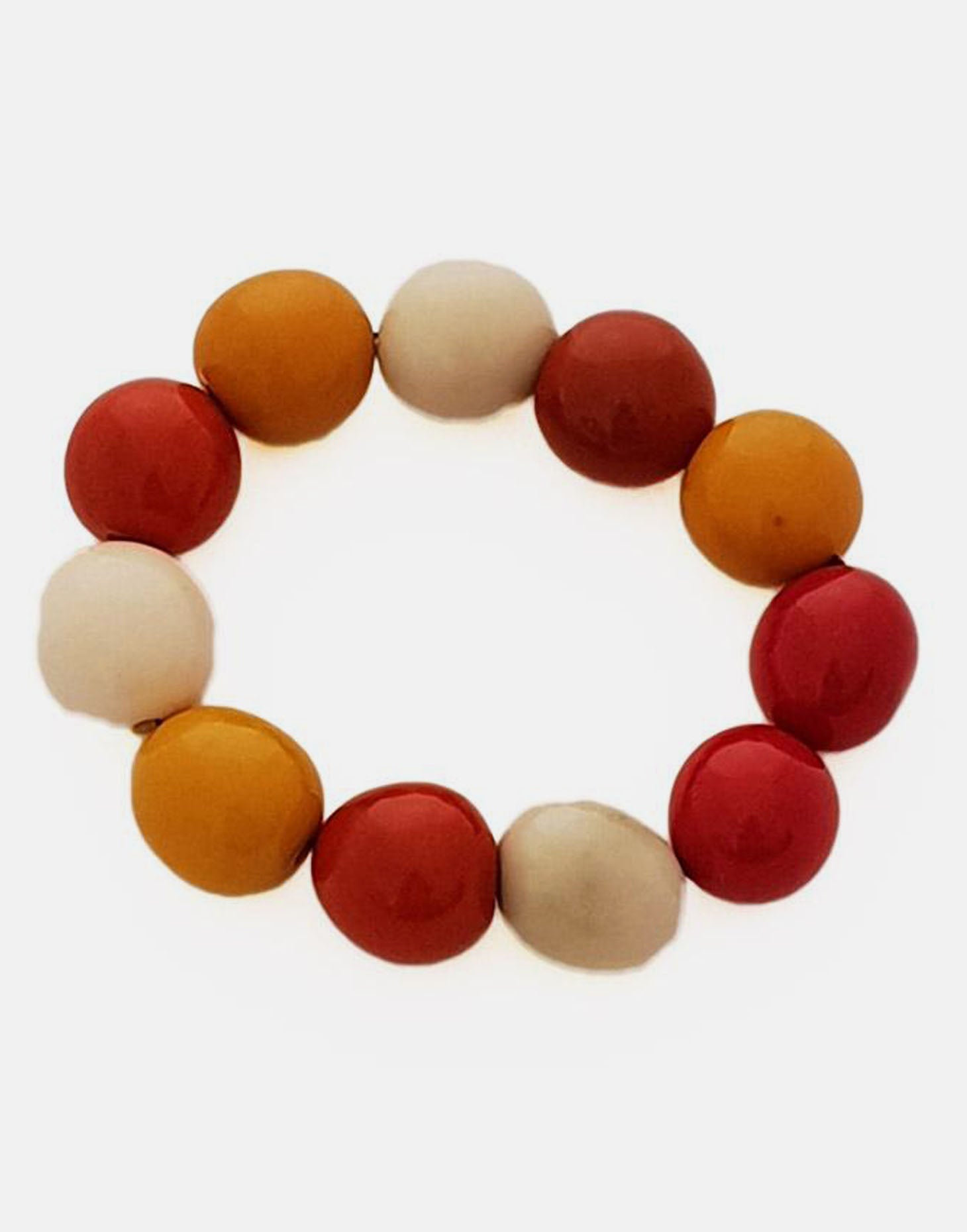 Multi Red and Orange Bolota Bracelet - Pretty Pink Jewellery