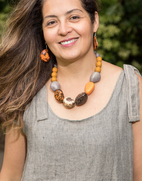 Sofia Chunky Tagua Necklace - Pretty Pink Jewellery