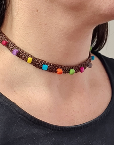Maria Choker Necklace - Wrap Around Bracelet - Pretty Pink Jewellery