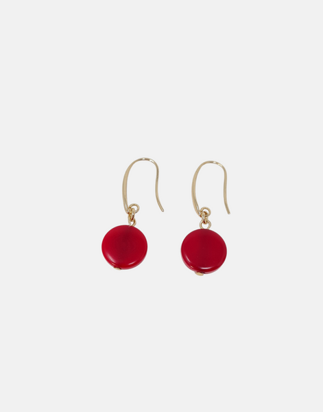 Red Confetti Drop Earrings - Pretty Pink Jewellery