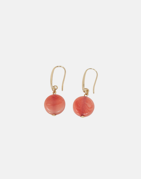 Coral Confetti Drop Earrings - Pretty Pink Jewellery