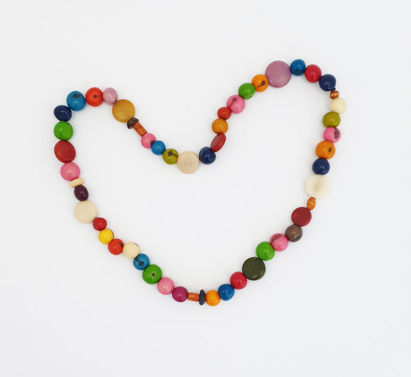 Kids Eco-Necklace Multicoloured Kit - Recyclable PE Pouch - Pretty Pink Jewellery