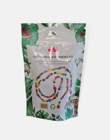 Cobra Eco-Necklace Multicoloured Kit - Recyclable PE Pouch - Pretty Pink Jewellery