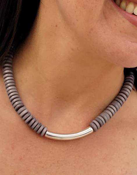 Grey Manaus Necklace - Pretty Pink Jewellery