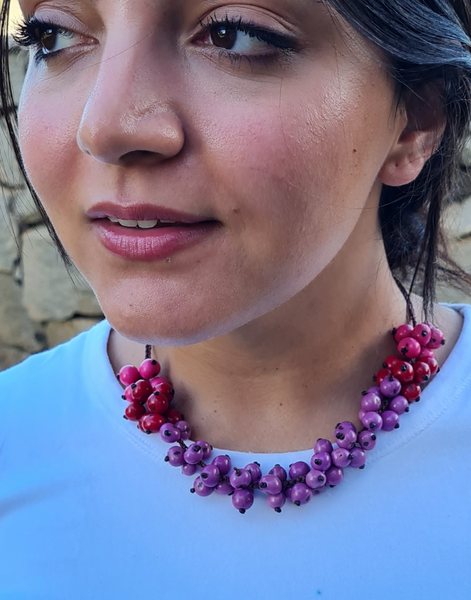 Maria Acai Crochet Necklace - Pink - Pretty Pink Jewellery